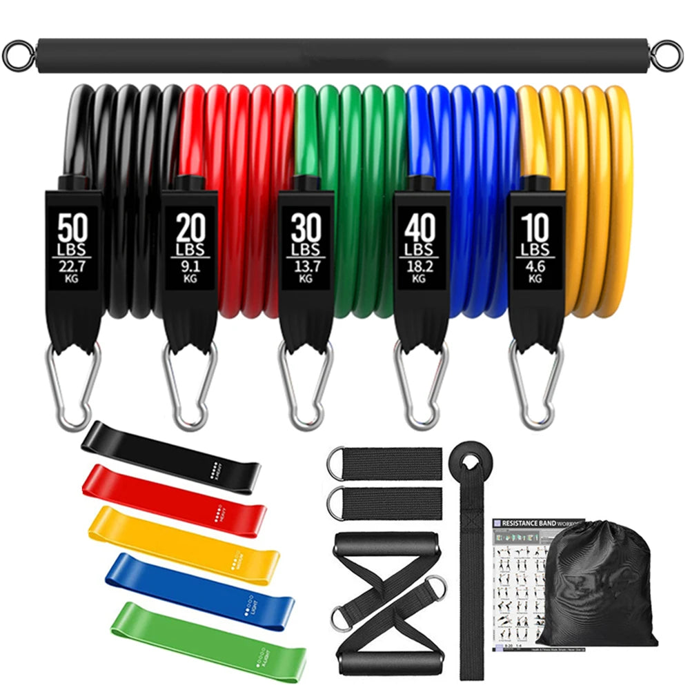 Workout Bar Resistance Bands Set