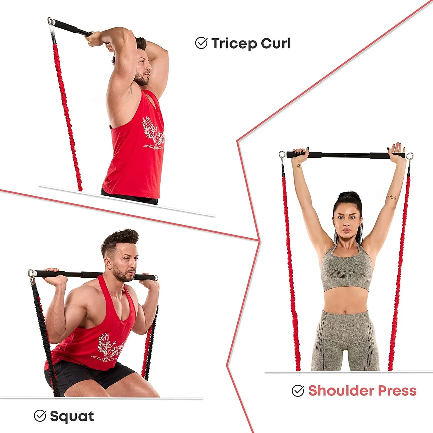 Workout Bar Resistance Bands Set