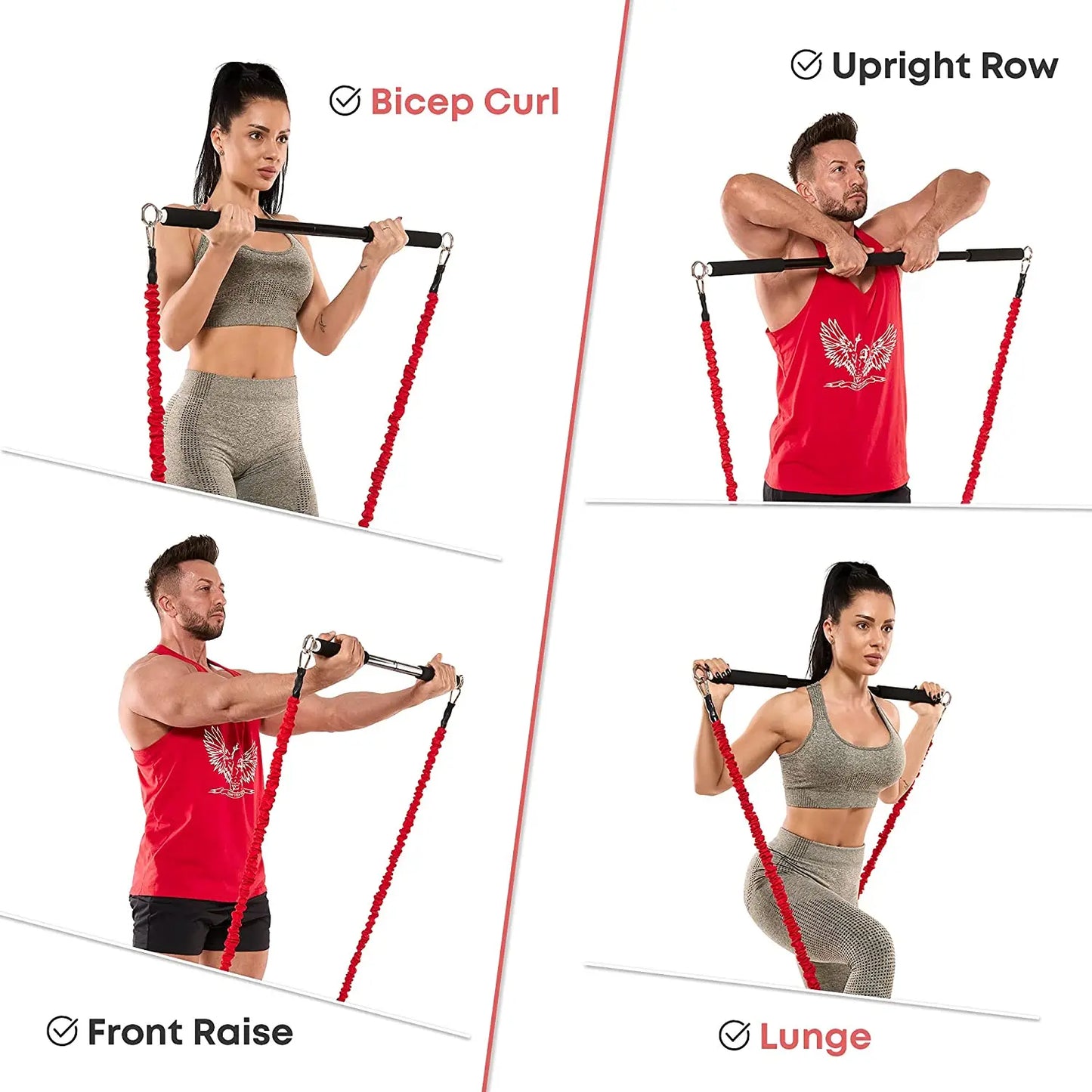 Workout Bar Resistance Bands Set