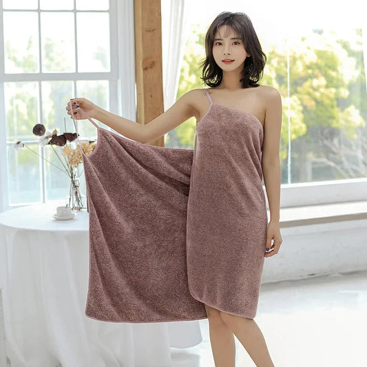 Wearable Microfiber Bathrobe Towel