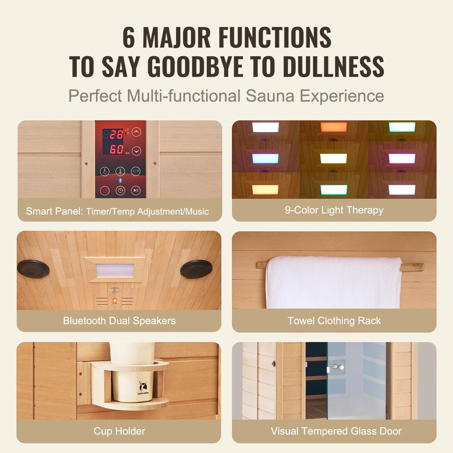Far Infrared Hemlock Wood Home Sauna