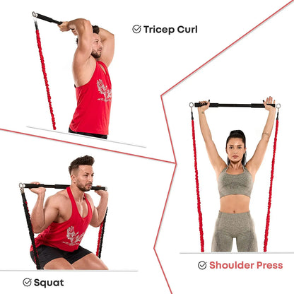 Workout Bar Resistance Bands Set