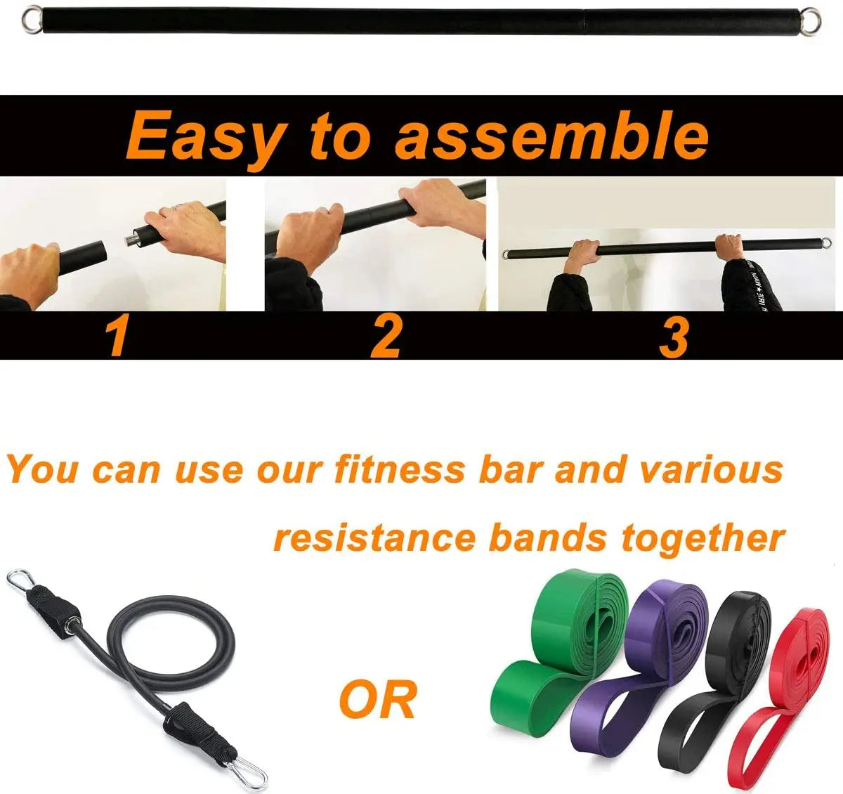 Workout Bar Resistance Bands Set