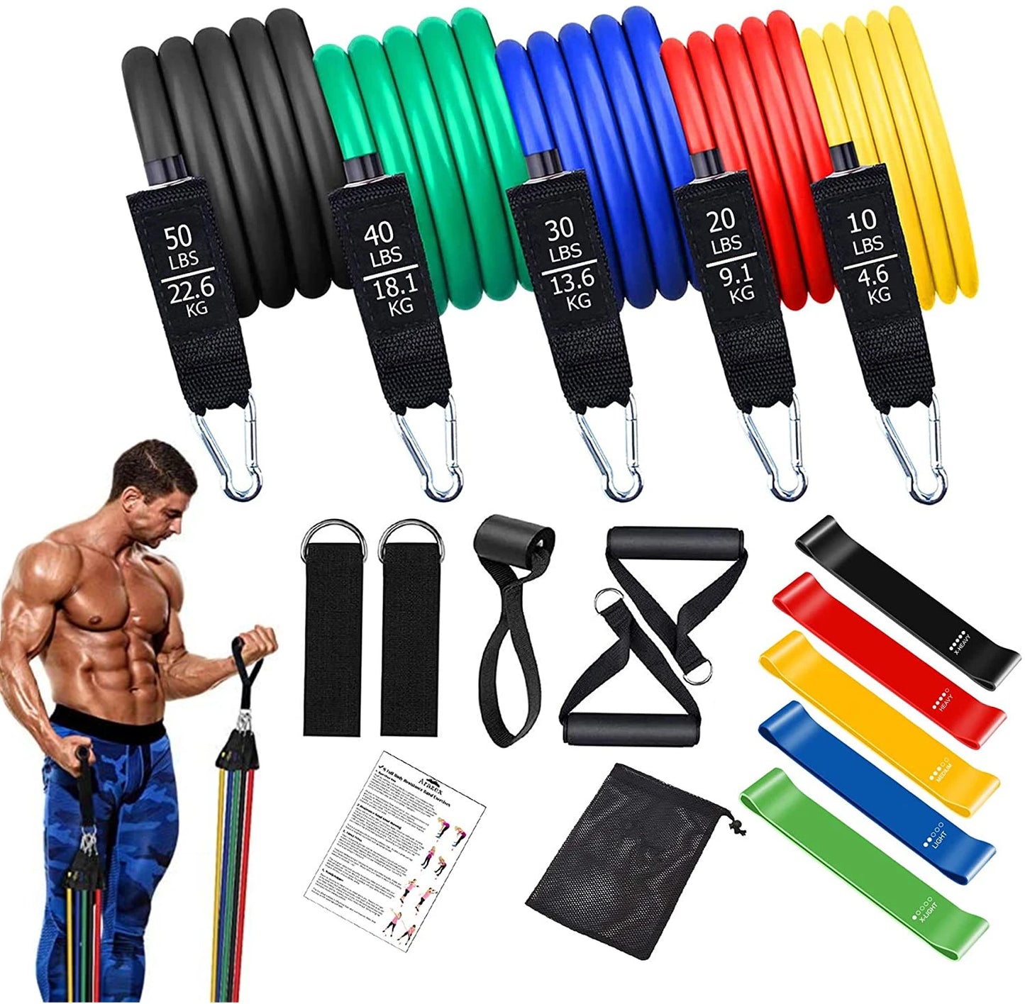 Workout Bar Resistance Bands Set